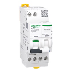Interruttore magnetotermico differenziale AFDD Acti9 iCV40N 1P+N 10A curva C 30mA tipo A-SI per protezione impianti elettrici residenziali e industriali