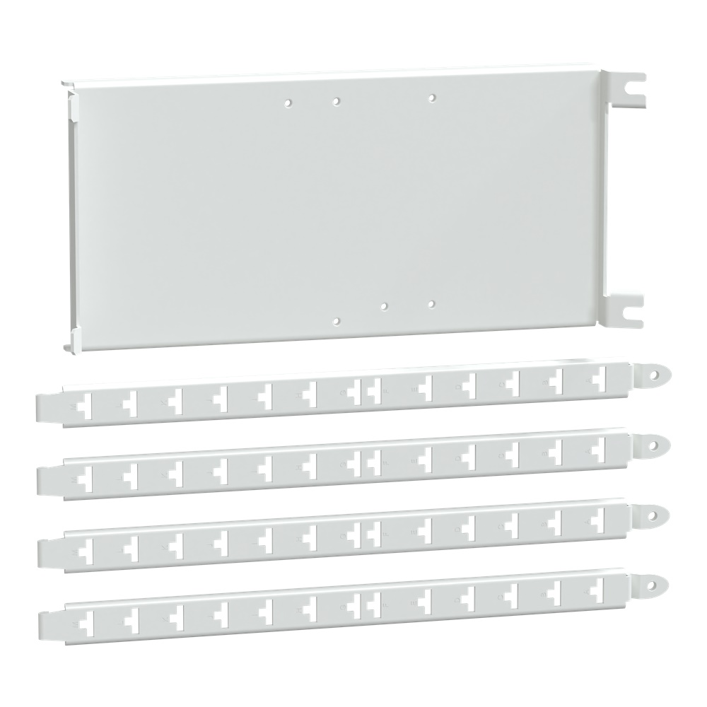 Piastra montaggio NSXm leva/rotativo 3P/4P compatibile armadi 400 mm acciaio bianco