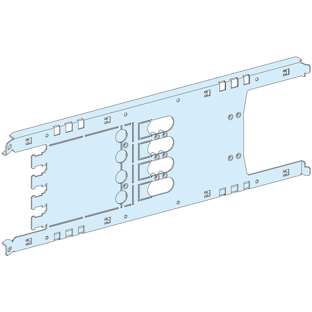 Piastra di fondo NS250 4 poli 250A compatibile PrismaSeT P e ComPact Vigi NSX/CVS installazione orizzontale acciaio bianco