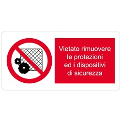 Etichetta divieto testo informativo 37x74 mm segnalazione sicurezza macchinari impianti