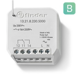 Attuatore 1 scambio 16A 230V Bluetooth 868MHz per automazione domestica e industriale