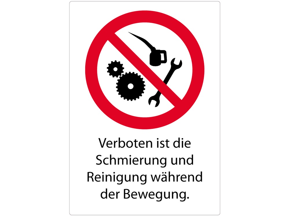 Etichetta adesiva divieto simbolo testo formato 74x52 mm per macchinari impianti