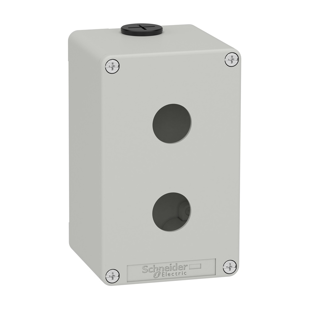 Pulsantiera in metallo grigia  M20 2 fori 22MM 80X130X77 UL CSA