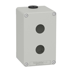 Pulsantiera in metallo grigia  M20 2 fori 22MM 80X130X77 UL CSA