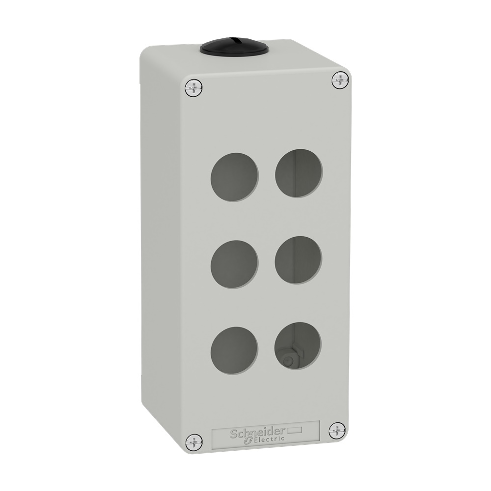 Pulsantiera in metallo grigia  M25 6 fori 22MM 80X175X77 UL CSA