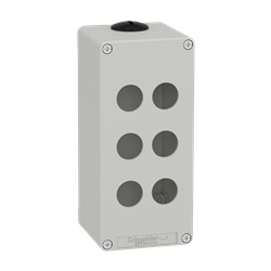 Pulsantiera in metallo grigia  M25 6 fori 22MM 80X175X77 UL CSA