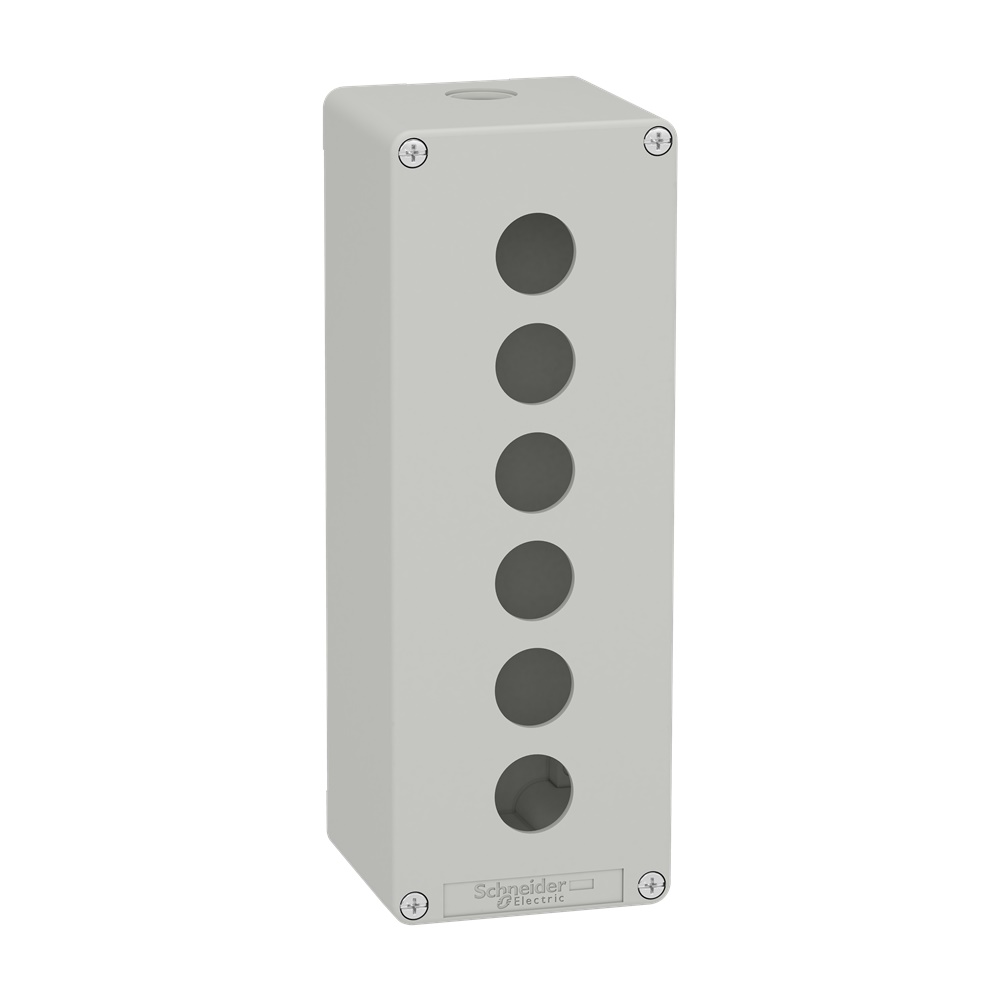 Pulsantiera in metallo grigia  M25 6 fori 22MM 80X220X77 UL CSA