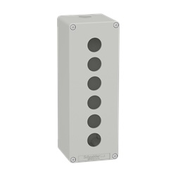 Pulsantiera in metallo grigia  M25 6 fori 22MM 80X220X77 UL CSA