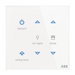 Placca touch 6 canali con sensore temperatura integrato per controllo illuminazione e tapparelle sistema KNX EIB