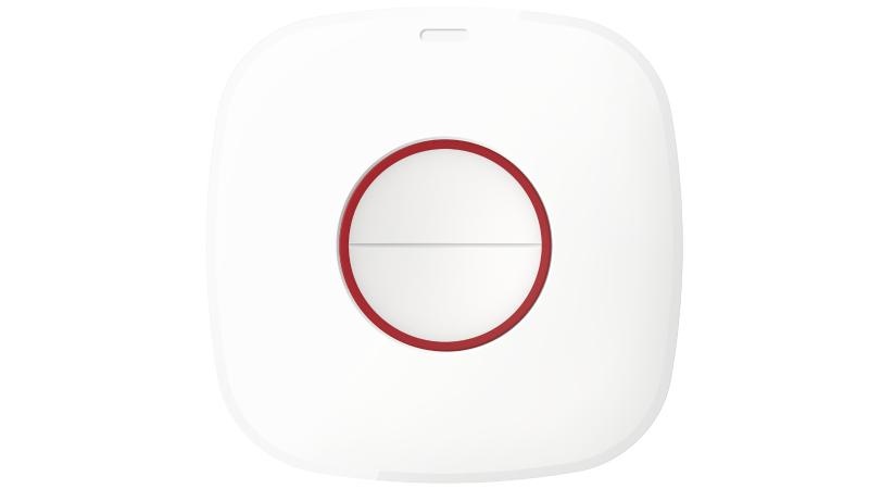 Pulsante doppio emergenza wireless vetro bianco per sistemi radio sicurezza ambienti