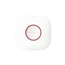 Pulsante doppio emergenza wireless vetro bianco per sistemi radio sicurezza ambienti