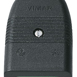 Presa elettrica 2P 10A tipo P10 assiale nero standard italiano