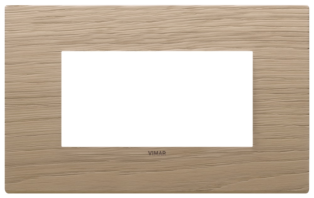 Placca 4 moduli legno rovere per installazioni elettriche design naturale