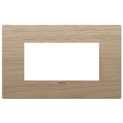 Placca 4 moduli legno rovere per installazioni elettriche design naturale
