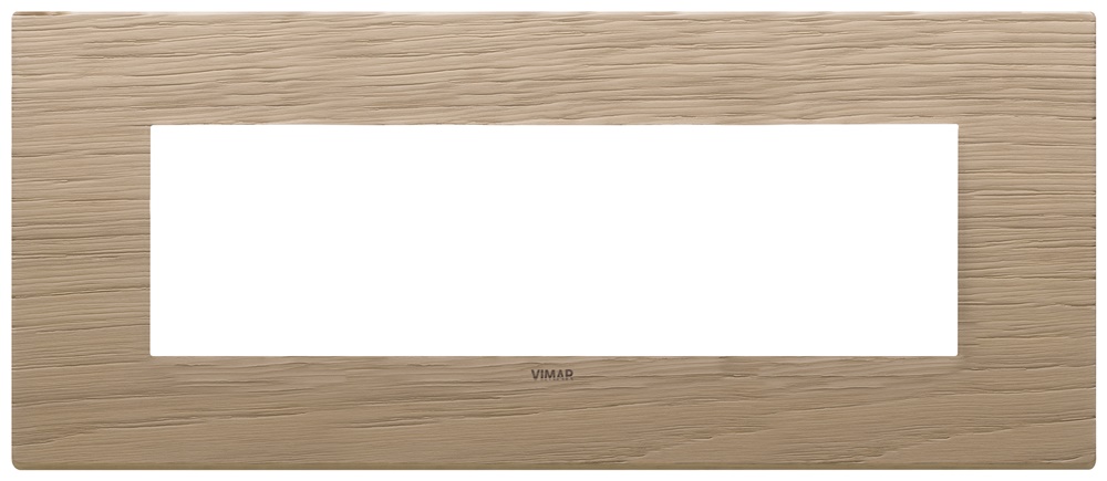 Placca 7 moduli legno rovere per installazioni elettriche design solido