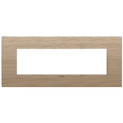 Placca 7 moduli legno rovere per installazioni elettriche design solido