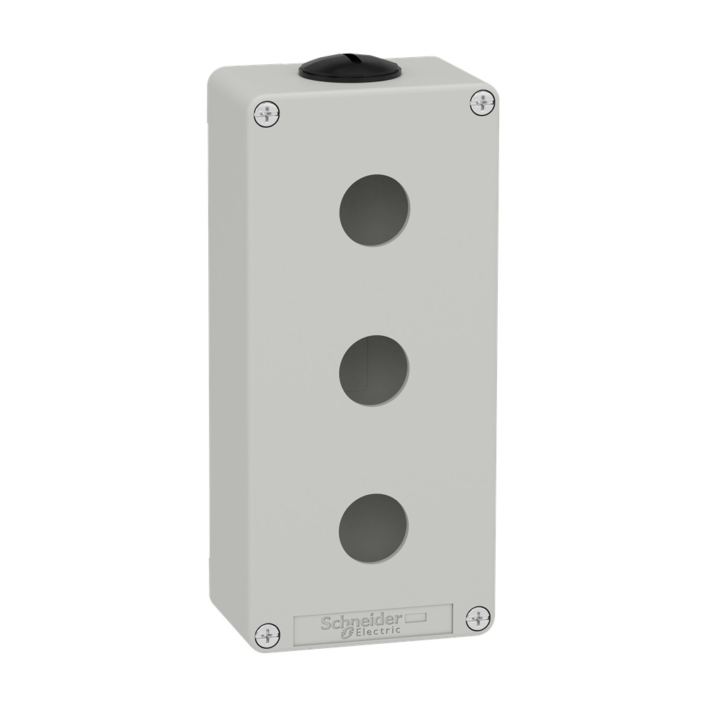 Pulsantiera in metallo grigia  M25 3 fori 22MM 80X175X51,5 UL CSA