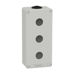 Pulsantiera in metallo grigia  M25 3 fori 22MM 80X175X51,5 UL CSA