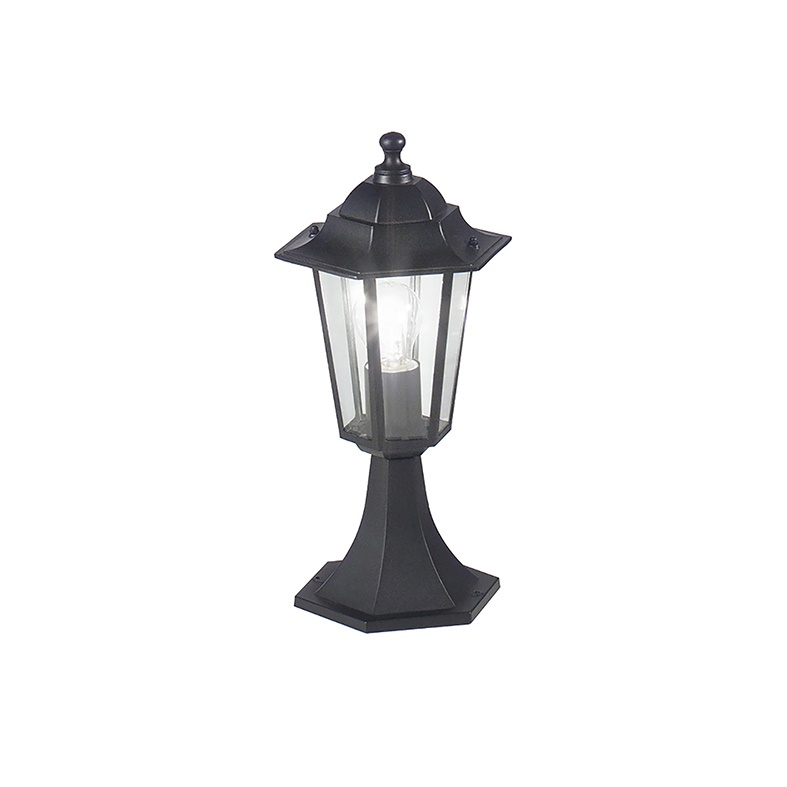 Paletto da terra IP44 nero E27 39cm alluminio laccato esterni LED compatibile