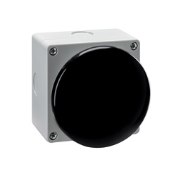 Pulsante a palmo fungo oscillante nero Ø90mm 1NA+1NC senza aggancio per controllo industriale