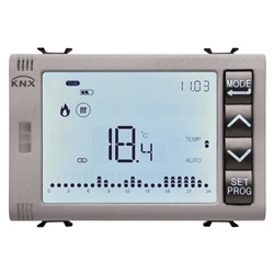 CRONOTERMOSTATO PROGRAMMATORE CON GESTIONE UMIDITÀ - KNX - 3 MODULI - TITANIO - CHORUSMART