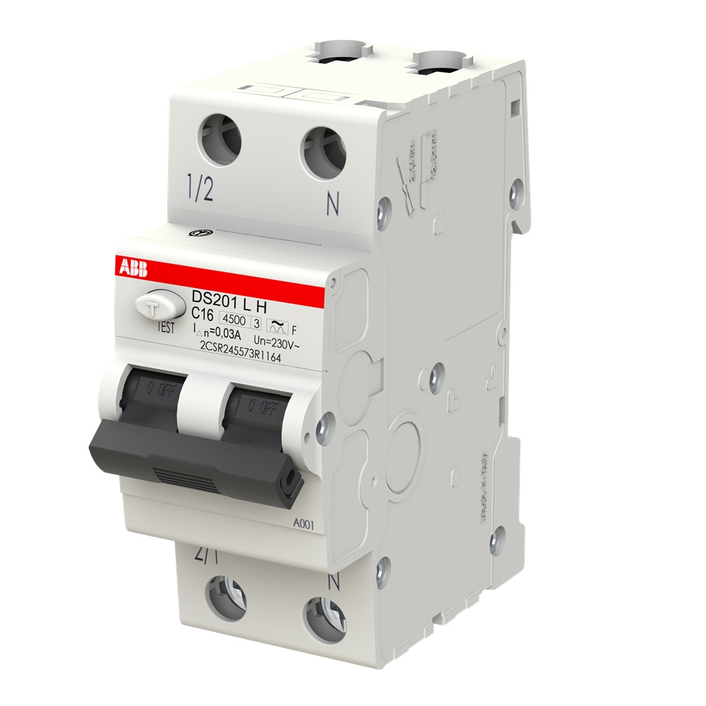 Interruttore differenziale magnetotermico DS201 L H 16A 30mA Tipo F protezione inverter monofase