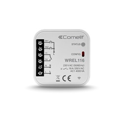Serie WiFree - Modulo Wi-Fi gestione prese, 2 ingressi/1 uscita relè 16A, 4000VA max, app/voice control