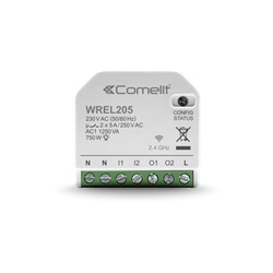 Serie WiFree - Modulo Wi-Fi gestione luci, 2 ingressi/2 uscite 5A, monitoraggio consumi, 750W max