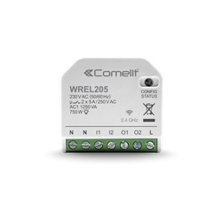 Serie WiFree - Modulo Wi-Fi gestione luci, 2 ingressi/2 uscite 5A, monitoraggio consumi, 750W max