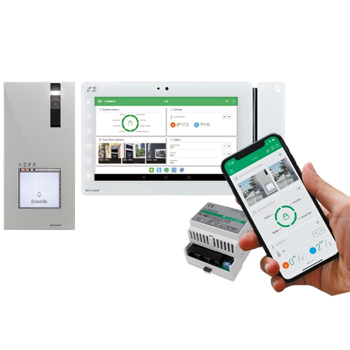 Serie Maxi Manager - Kit domotico filare con supervisore Android, videocitofonia e gestione clima
