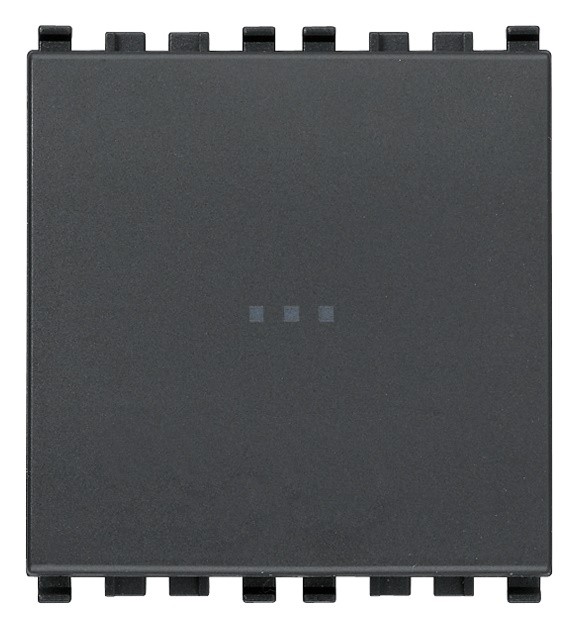 Pulsante 1P NO 10A 250V assiale illuminabile tasto sostituibile 2 moduli grigio