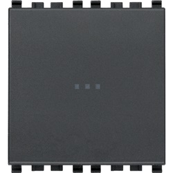 Pulsante 1P NO 10A 250V assiale illuminabile tasto sostituibile 2 moduli grigio