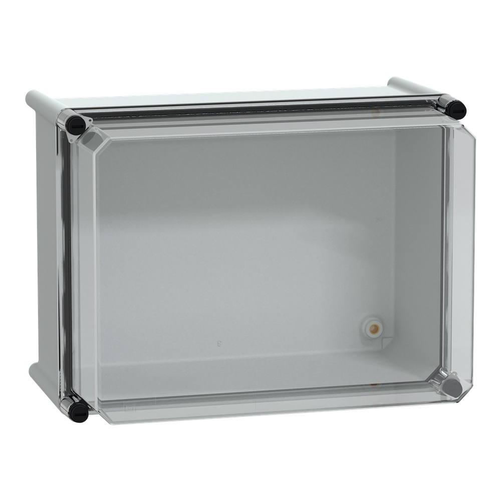Cassetta PLS, retro in poliestere, coperchio trasparente per PC IP65 27x36x23cm