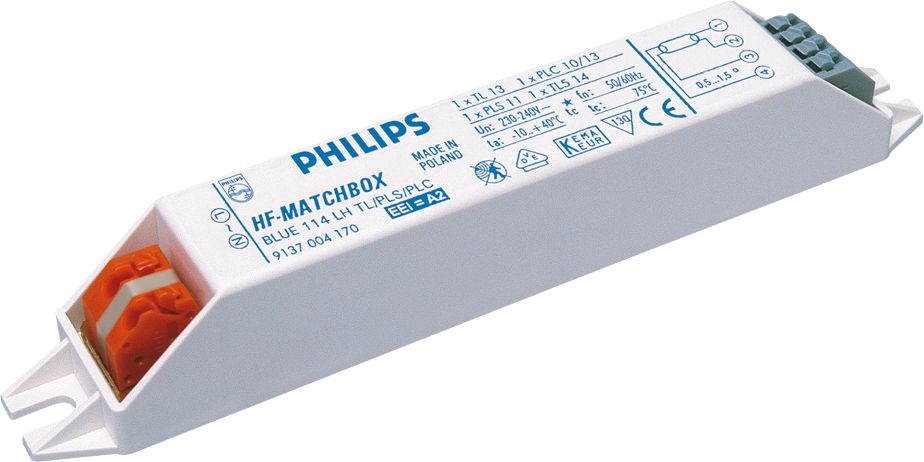 Reattore alta frequenza compatto HF-Matchbox Blue per lampade TL mini, TL-D, TL5, PL-T/C fino 25W efficienza A2