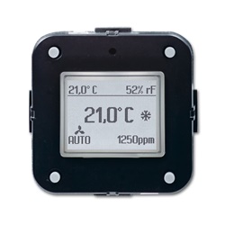 Termostato KNX con sensore CO2, umidità, pressione aria, ingresso universale, controllo riscaldamento e ventilazione