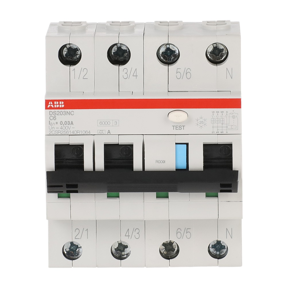 Interruttore differenziale magnetotermico DS203NC 3P+N 30mA 6A Tipo A per protezione impianti elettrici