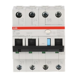 Interruttore differenziale magnetotermico DS203NC 3P+N 30mA 6A Tipo A per protezione impianti elettrici