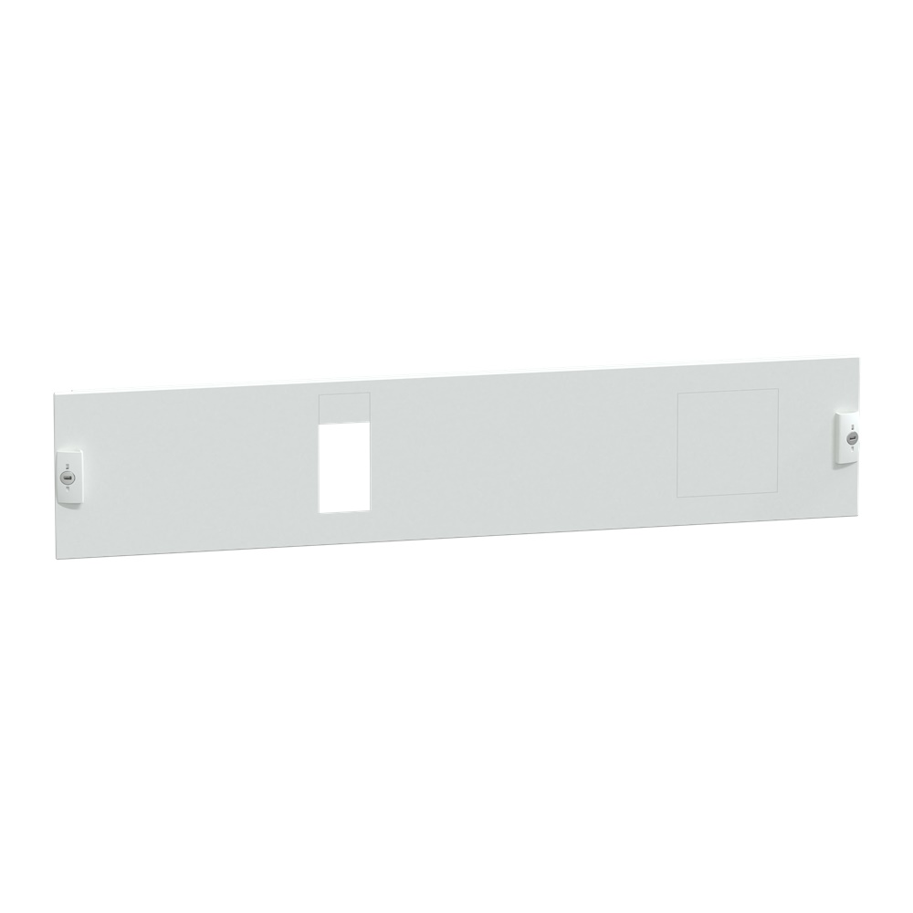 Piastra frontale pretranciata acciaio bianco per protezione dispositivi controllo NSXm/VIGI/SDx L850 3 moduli