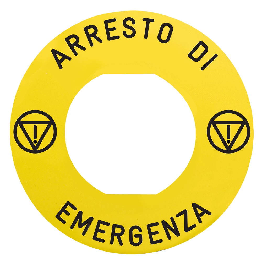 Etichetta arresto di emergenza