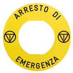 Etichetta arresto di emergenza