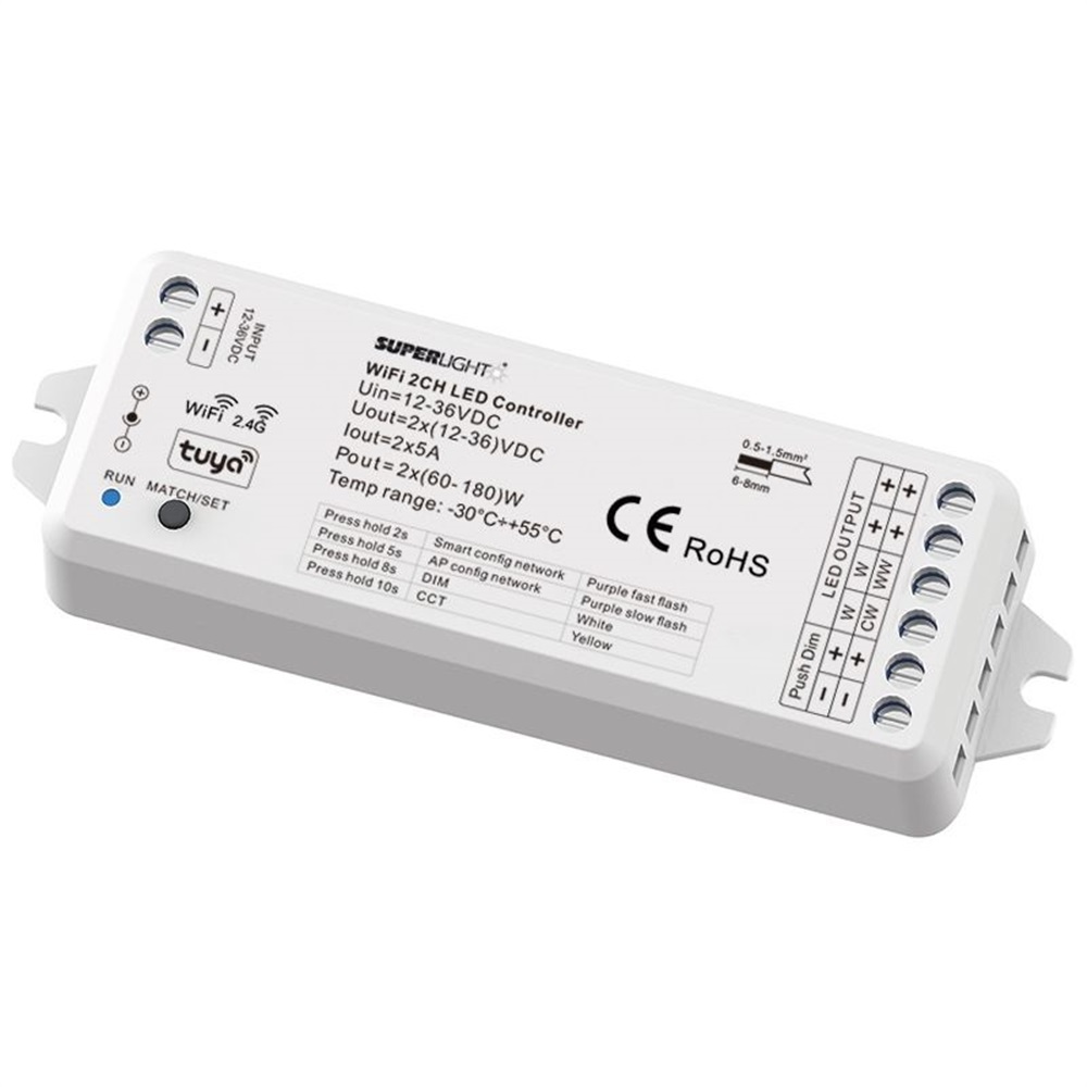 CONTRER LED WIFI TUYA BI+CCT 2X5A