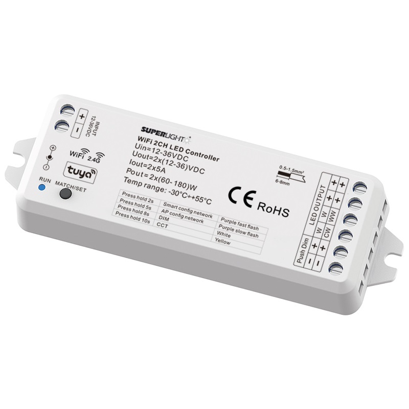 CONTRER LED WIFI TUYA BI+CCT 2X5A
