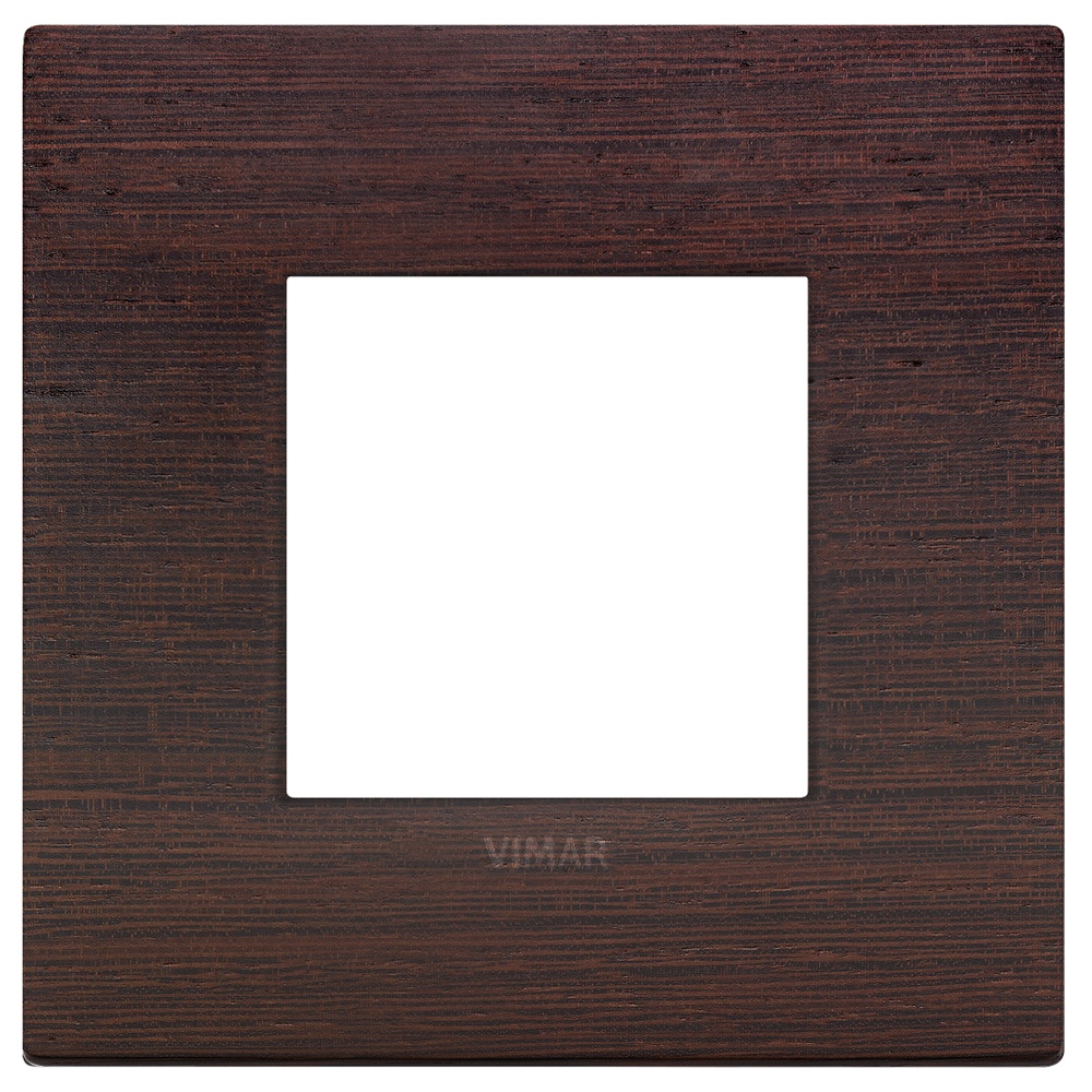 Placca Classic 2 moduli legno naturale Wengé per installazioni elettriche