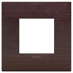Placca Classic 2 moduli legno naturale Wengé per installazioni elettriche