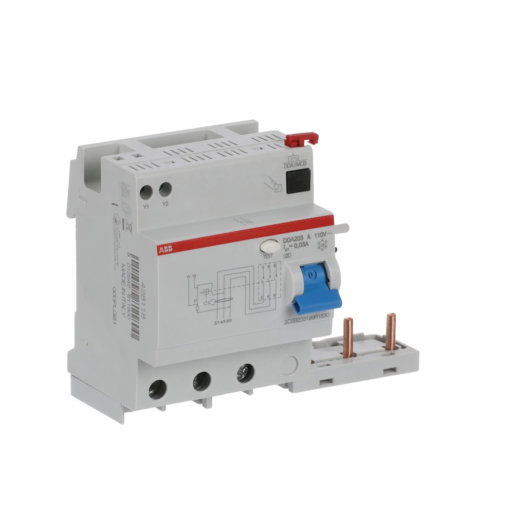 Blocco differenziale DDA200 3 poli 30 mA 63 A protezione industriale e navale