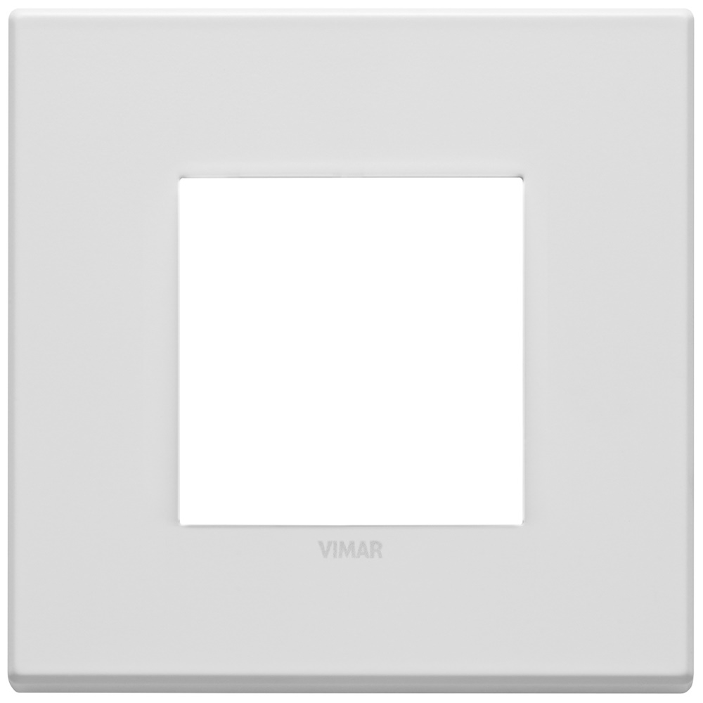 Placca 2 moduli bianco matt metallo base per installazioni elettriche
