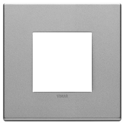 Placca 2 moduli metallo base Next per installazioni elettriche moderne