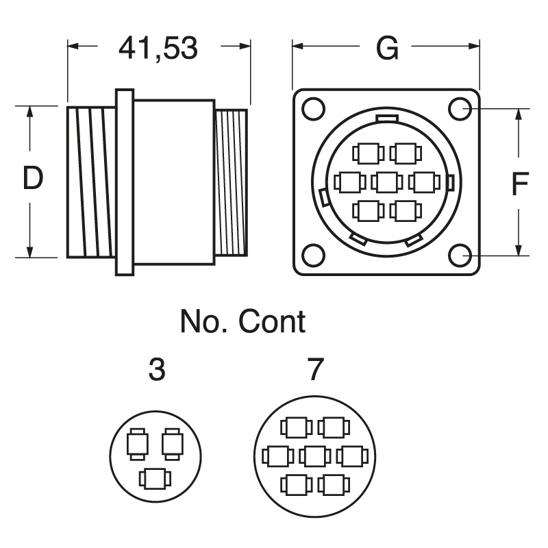 Connettore pannello reversibile CPC3 femmina 3 poli per impianti elettrici industriali compatti e affidabili