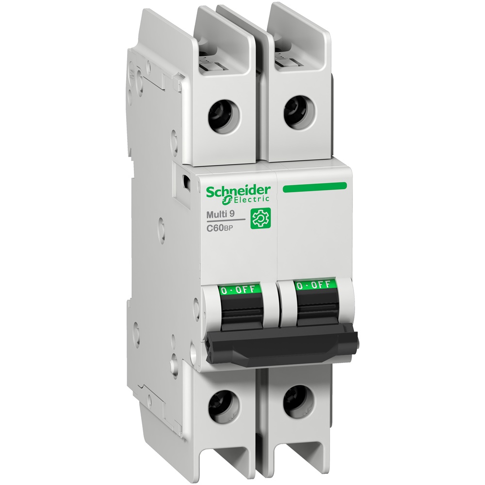 Interruttore magnetotermico Miniaturizzato 2P 3A Curva C 10kA Protezione Cortocircuito e Sovraccarico Montaggio su guida DIN
