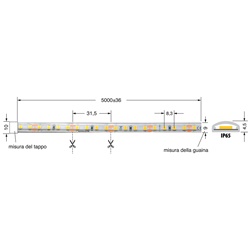 STRISCIA LED 8W/M 12V IP65 resistente acqua polvere per interno esterno